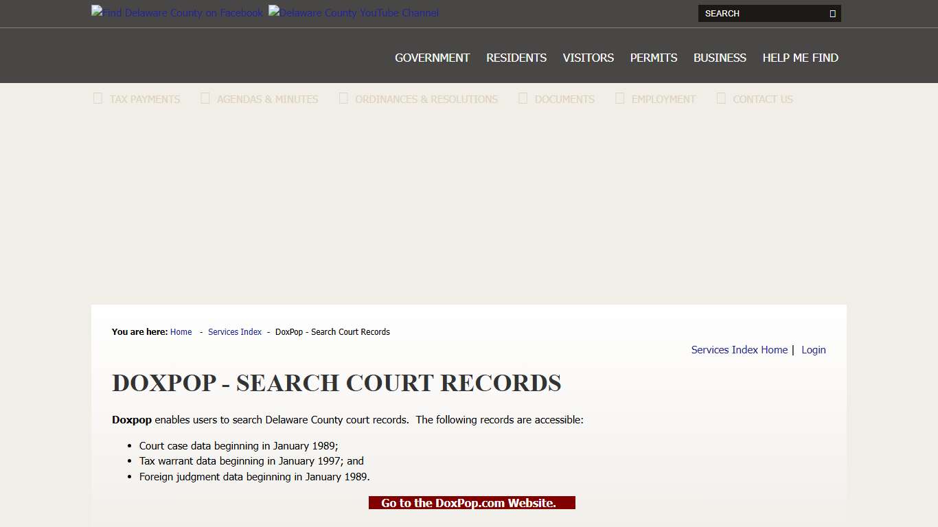 Delaware County, IN / Services Index / DoxPop - Search Court Records /