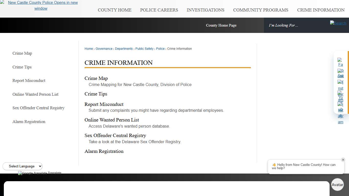 Crime Information | New Castle County, DE - Official Website